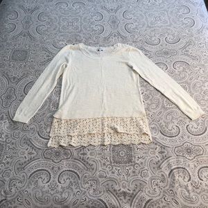 sweater with lace detail